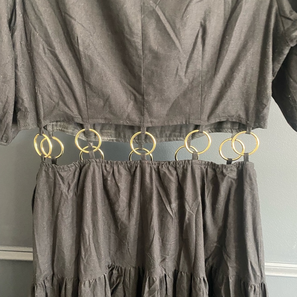 Anthropologie Charlie Holiday Black Andrea Maxi Dress Medium - Picture 6 of 12